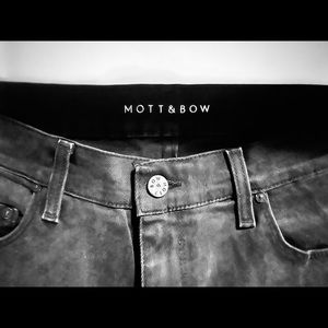MOTT & BOW Men's Black Skinny Fit Stretch Jeans 34
